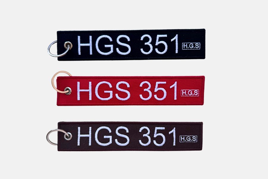 Embroidered fabric keyring