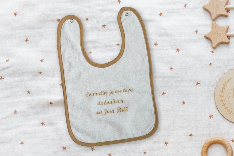 Custom embroidered baby bib