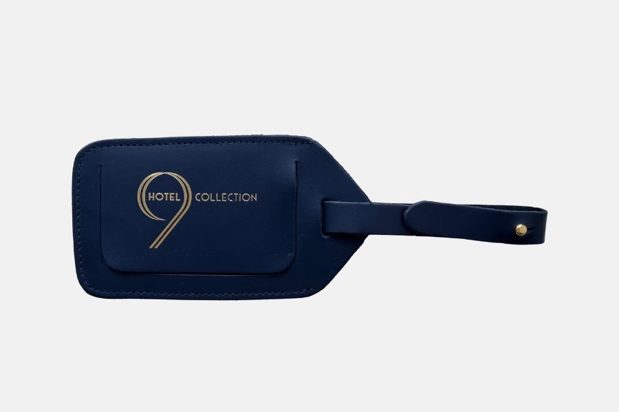 Custom luxury leather luggage tag