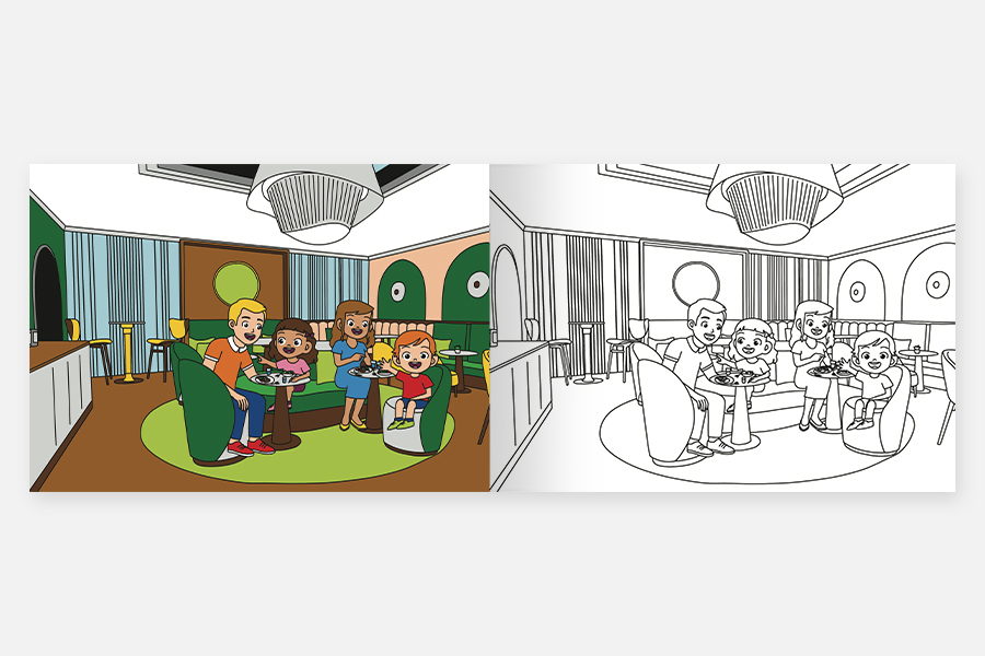 Custom colouring book