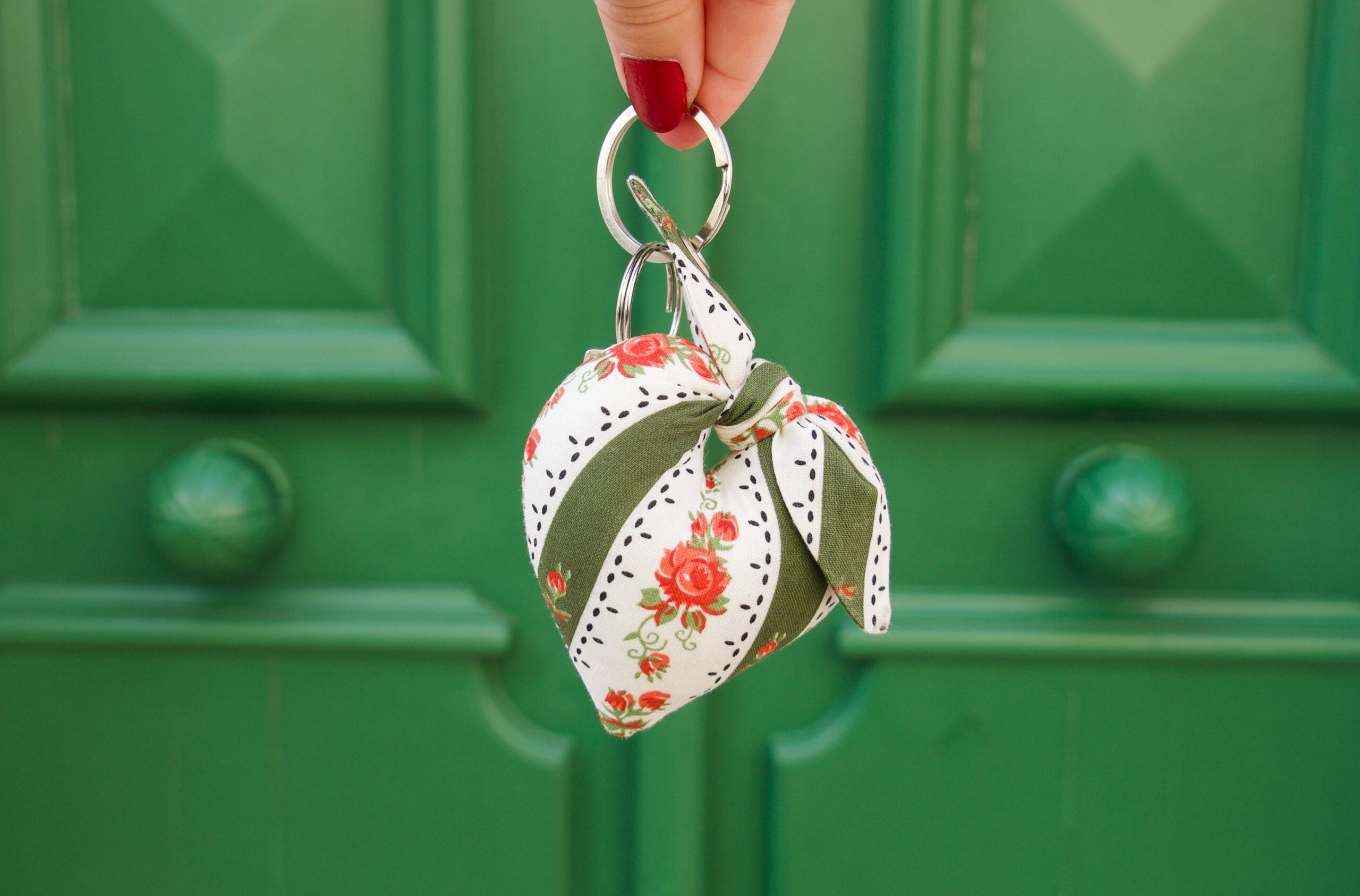 Custom fabric heart keyring