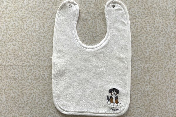Bavoir bébé brodé personnalisé ; Custom embroidered baby bib