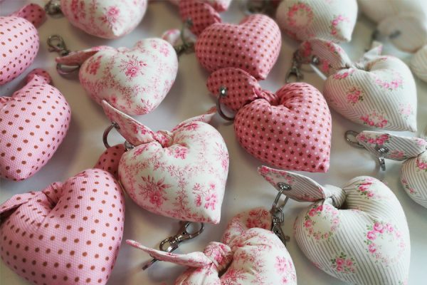 Custom fabric heart keyring