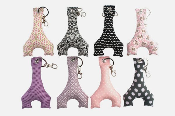 Eiffel Tower fabric keychain