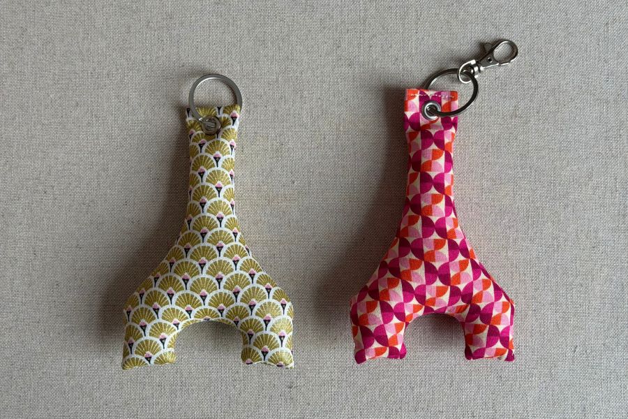Eiffel Tower fabric keychain