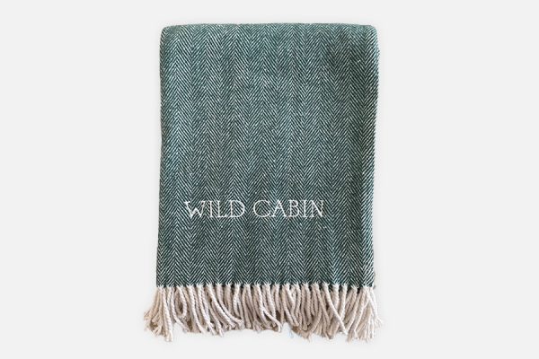 Personalized herringbone blanket - Plaid à chevrons personnalisable