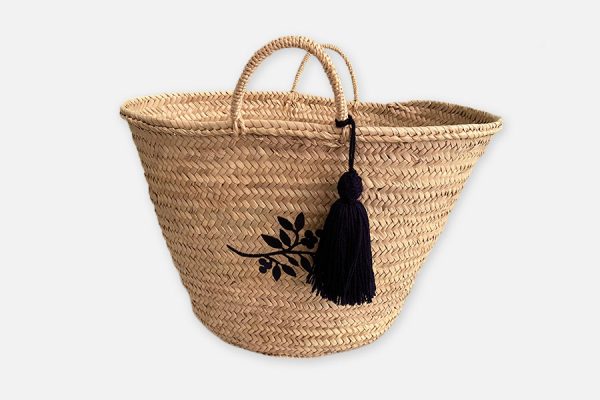 anier personnalisé anses sisal ; Personalised sisal handle baskets for the beach