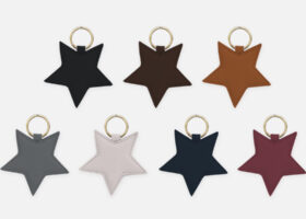Custom star leather key rings