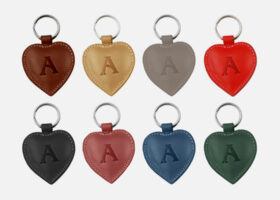 Custom heart leather key rings