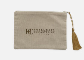 Custom cotton pouch with tassel
