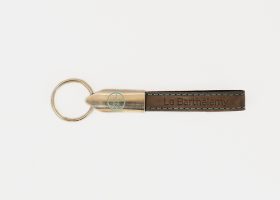 Porte-clés lanière en cuir et métal