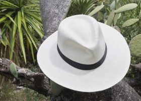 Custom panama hat with printed logo
