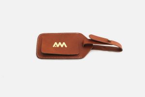 Étiquette de bagage de luxe personnalisée en cuir, Custom luxury leather luggage tag - Étiquette de voyage personnalisée en cuir