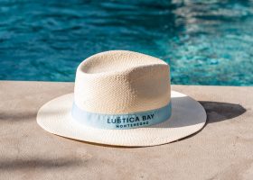 Custom panama hat with printed logo