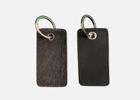Custom rectangular cowhide keyrings