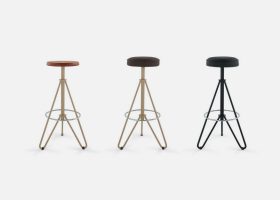 Tabourets de bar en métal vintage