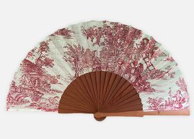 Custom printed wooden and fabric handfans