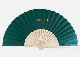 Custom printed wooden and fabric handfans