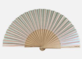 Custom printed wooden and fabric handfans