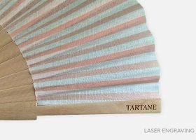 Custom printed wooden and fabric handfans