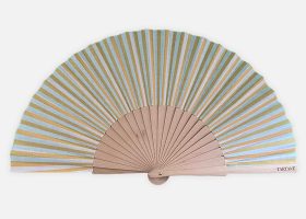 Custom printed wooden and fabric handfans