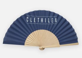 Custom printed wooden and fabric handfans