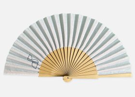 Custom printed wooden and fabric handfans