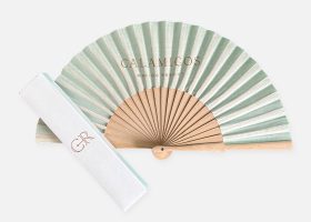 Éventail personnalisé en bois et coton