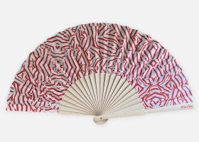 Custom printed wooden and fabric handfans