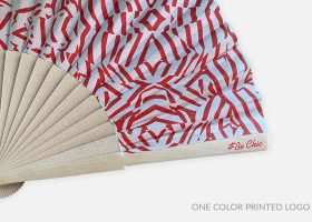 Custom printed wooden and fabric handfans
