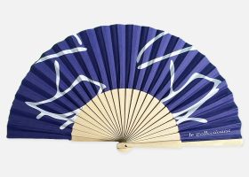 Custom printed wooden and fabric handfans