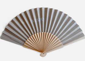 Custom printed wooden and fabric handfans
