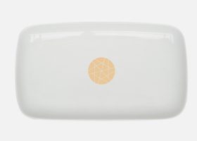 Customizable porcelain rectangular tray