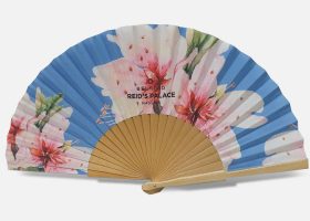 Custom printed wooden and fabric handfans