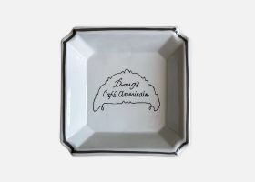Custom square porcelain ashtray