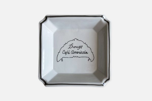 Cendrier carré personnalisable;custom square porcelain ashtray