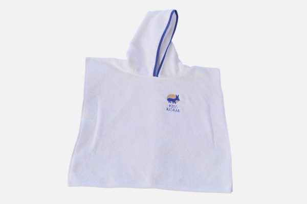 Poncho en éponge personnalisé pour enfants, Custom kids hooded poncho towel
