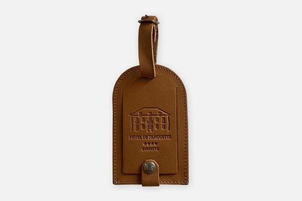 Custom leather luggage tag-Étiquette à bagage personnalisée en cuir