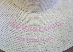 Embroidered wide brim floppy hat