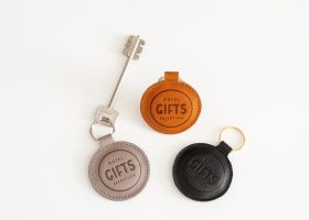 Custom round leather key rings