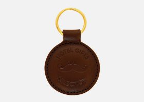 Custom round leather key rings;Porte-clés rond personnalisés en cuir