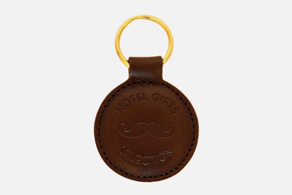 Custom round leather key rings;Porte-clés rond personnalisés en cuir