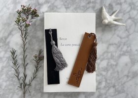 Custom leather bookmark with tassel
