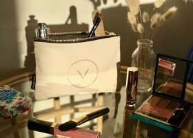 Trousse maquillage personnalisée en coton ;Custom cotton makeup bag