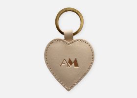 Vegtan heart leather keyrings