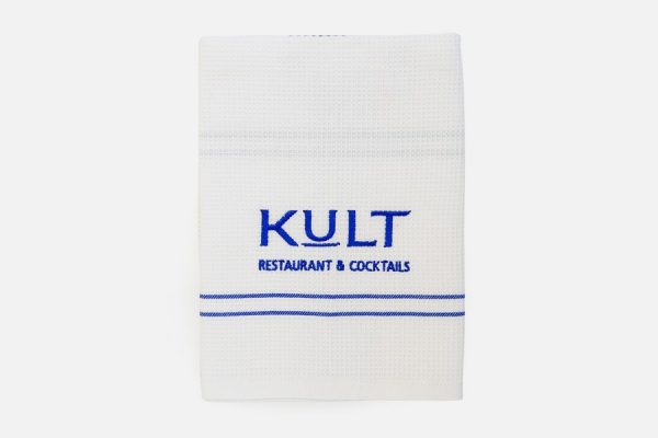 Personalized bistro kitchen towel,;Torchon bistrot en coton personnalisé