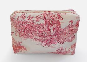 Toile de Jouy cosmetic bags