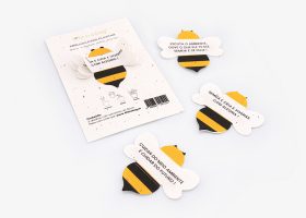 Set of 3 custom plantable bees; Set de 3 abeilles à planter