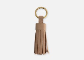 Porte-clés pompon en cuir végétalVegtan tassel leather keyrings
