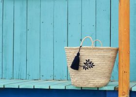 Personalised sisal handle baskets for the beach